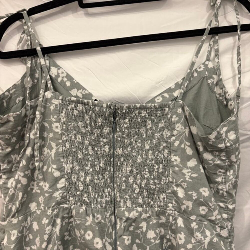 Abercrombie & Fitch‎ Floral Dress Women XL Button Up Tie Straps Cottage - Picture 8 of 8
